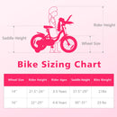 INFANS Kids Bike for Girls, 14 16 Inch Children's Bicycle with Removable Training Wheels and Doll Seat