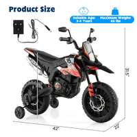 INFANS Kids Motorcycle 12V, Electric Ride-on Motorbike for Toddlers with Training Wheels