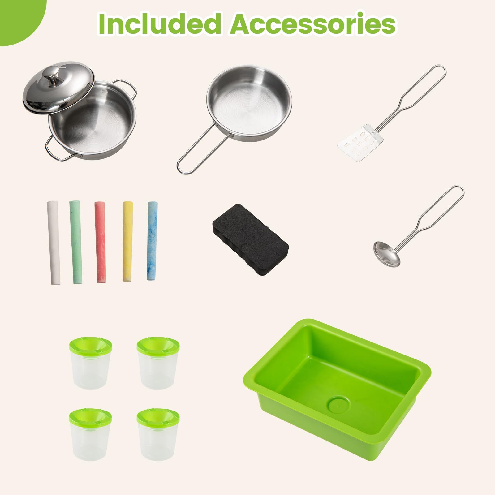 INFANS Outdoor Play Kitchen with Acrylic Drawing Board Blackboard