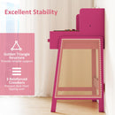 INFANS Table and Chair Set, Toddler Wooden Student Study Desk with Chair Storage Hutch Compartments Drawers