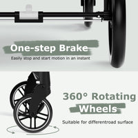 INFANS 2 in 1 Baby Stroller, High Landscape Infant Stroller, Foldable Pushchair