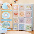 INFANS Children Wardrobe, Kid Closet Portable Baby Dresser Cute for Kids Bedroom Nursery Armoire with Doors