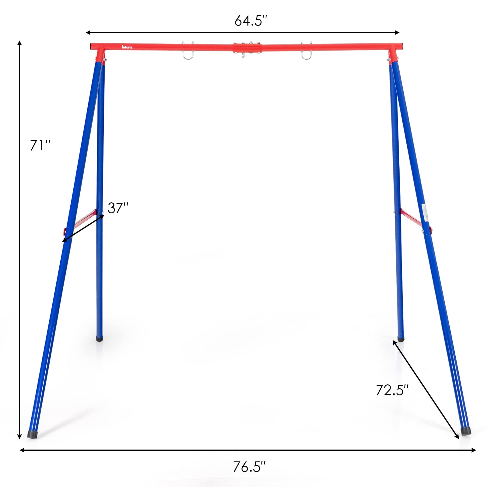 550lbs Heavy Duty Metal Swing Frame | Extra Large A-Frame Swing Stand for Kids and Adult Outdoor Backyard Playground INFANS