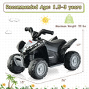 Infans Kids Ride on ATV, 6V Electric Vehicle for Toddlers, 4 Wheeler Battery Powered Motorized Quad Toy Car