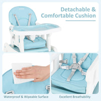 INFANS 5 in 1 Baby High Chair, Convertible Toddler Table Chair Set, Rocking Chair, Multi-Function Seat with Lockable Universal Wheels