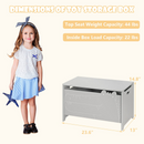 INFANS Wooden Toy Chest , Wide Kids Toy Box Storage Space with Safety Hinge and Handles INFANS