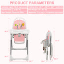 INFANS High Chair for Babies and Toddlers, Foldable Highchair with 7 Different Heights 4 Reclining Backrest Seat 3 Setting Footrest INFANS