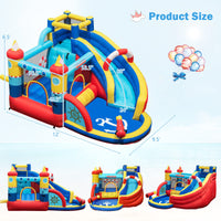 INFANS Inflatable Water Slides, Nautical Themed Bouncy House with Splash Pool,  Water Gun, Outdoor Jumping Castle (with Air Blower)