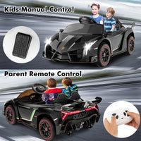 INFANS 2 Seater Kids Ride on Car, 12V 4WD Licensed Lamborghini Veneno Powered Electric Vehicle with Rocking Mode, Remote Control