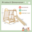 NFANS 7 in 1 Wooden Montessori Climber Playset with Tent Slide Climbing Rock Climbing Net