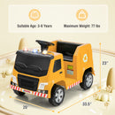 INFANS Ride on Car, 6V Recycling Garbage Truck Electric Vehicle with Music, Horn, Warning Lights