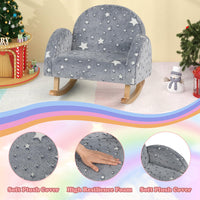 INFANS Kids Sofa with Glow in The Dark, Toddler Rocking Chair, Upholstered Comfy Foam Children Chair for Kindergarten Playroom