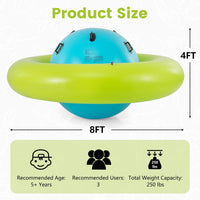 INFANS 8FT Inflatable Dome Rocker Bouncer, Outdoor Kids Giant Roll and Play Seesaw Rocker with 6 Secure Handles