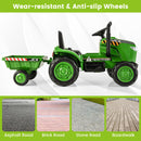 INFANS 12V Kids Ride on Tractor, Battery Powered Motorized Electric Car with Trailer, Dual Motors, Toddler Vehicle Toys