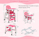 INFANS 5 in 1 Baby High Chair, Convertible Toddler Table Chair Set, Rocking Chair, Multi-Function Seat with Lockable Universal Wheels