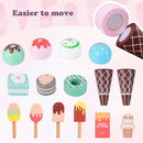 INFANS Ice Cream Cart Grocery Store Marketplace Toy, Market Stand Shop Pretend Play Set with Accessories Gift for Ages 3+