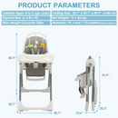 INFANS High Chair for Babies and Toddlers, Foldable Highchair with 7 Different Heights 4 Reclining Backrest Seat 3 Setting Footrest INFANS