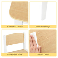INFANS Kids Table and Chair Set, Toddler Art Craft Play Wood Activity Desk with 2 Chairs 4 Storage Canvas Bins Paper Roll
