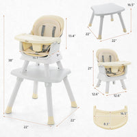 INFANS 8 in 1 Baby High Chair, Convertible Highchair for Babies and Toddlers, Infant Dining Booster Seat, Kids Stool Table Chair Set
