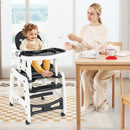 INFANS 5 in 1 Baby High Chair, Convertible Toddler Table Chair Set, Rocking Chair, Multi-Function Seat with Lockable Universal Wheels
