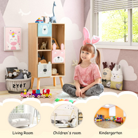 INFANS Kids Bookcase Toy Storage Organizer, Children Storage Cabinet with 3 Slide Drawers and 4 Cubes INFANS