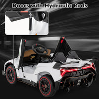 INFANS 2 Seater Kids Ride on Car, 12V 4WD Licensed Lamborghini Veneno Powered Electric Vehicle with Rocking Mode, Remote Control