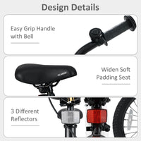 INFANS Kids Bike 12 Inch Toddlers Bike with Training Wheels Basket Adjustable Seat Handbrake and Coaster Brake