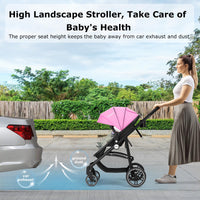 INFANS 2 in 1 Baby Stroller, High Landscape Infant Stroller, Foldable Pushchair