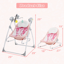 INFANS 2 in 1 Baby Swing and Bouncer for Infants, Portable Newborn Rocker with 5 Speed Sway Music Timing 2 Toys Remote Control, Easy Fold, Compact Electric Baby Swing for 0-6 Months Boy Girl INFANS