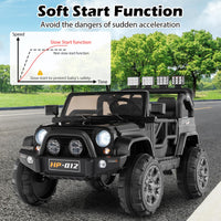 INFANS 2 Seater Ride on Truck, 12V Battery Powered Electric Vehicle for Kids with Remote Control, Power Display, LED Lights