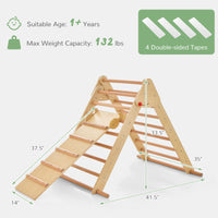 INFANS Climbing Toys for Toddlers, 3 in 1 Foldable Kids Wood Montessori Pikler Climber Ladder with Ramp, Slide