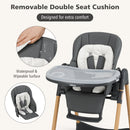 INFANS Baby High Chair, High Chairs for Babies & Toddlers with Adjustable Height, Easy to Clean Convertible Quick Folding