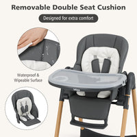 INFANS Baby High Chair, High Chairs for Babies & Toddlers with Adjustable Height, Easy to Clean Convertible Quick Folding