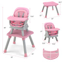 INFANS 8 in 1 Baby High Chair, Convertible Highchair for Babies and Toddlers, Infant Dining Booster Seat, Kids Stool Table Chair Set