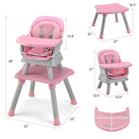 INFANS 8 in 1 Baby High Chair, Convertible Highchair for Babies and Toddlers, Infant Dining Booster Seat, Kids Stool Table Chair Set