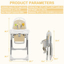 INFANS High Chair for Babies and Toddlers, Foldable Highchair with 7 Different Heights 4 Reclining Backrest Seat