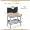 INFANS Tool Bench Set for Toddlers, Kids Wooden Workbench with Blackboard Construction Building Tools and 62 Accessories