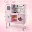 INFANS Kids Kitchen Playset, Toddler Wooden Pretend Cooking Set with Realistic Light Sound