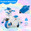 INFANS 2 in 1 Ride on Motorcycle and Horse, Unicorn 6V Battery Powered Ride on Toy with Up & Down Function, Kids Electric Vehicle