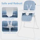 INFANS Baby High Chair, Quick Folding Portable Highchair for Babies and Toddlers with Adjustable Footrest Removable Dishwasher Tray PU Seat