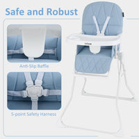 INFANS Baby High Chair, Quick Folding Portable Highchair for Babies and Toddlers with Adjustable Footrest Removable Dishwasher Tray PU Seat