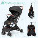 INFANS Lightweight Baby Stroller for 0-36 Month, Compact Stroller with One-Hand Fold, Travel Stroller for Airplane