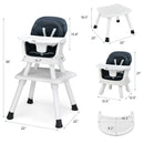 INFANS 8 in 1 Baby High Chair, Convertible Highchair for Babies and Toddlers, Infant Dining Booster Seat, Kids Stool Table Chair Set
