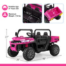 INFANS 2 Seater Ride on UTV, 12V Kids Electric Vehicle Dump Truck, Toddlers Battery Powered Car with Music