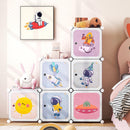 INFANS Children Wardrobe, Kid Closet, Cute for Kids Bedroom Nursery Armoire with 8 Cube, Kid Clothes Storage Organizer