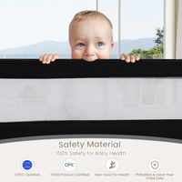 INFANS Bed Rail for Toddlers, 59" Foldable Safety Baby Crib Rail Fit for Kids Twin, Extra Long Swing Down Bed Guardrail for Convertible Crib, Queen, Full, King Mattress Side Guard