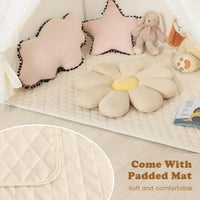 INFANS Kids Play Tent, Large Size Playhouse with Star Light Windows, Indoor Outdoor Princess Tents Castle for Toddlers