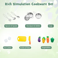 INFANS Kid Kitchen Playset, Toddler Wooden Pretend Cooking Set with Realistic Light & Sound, Stove, Sink, Microwave