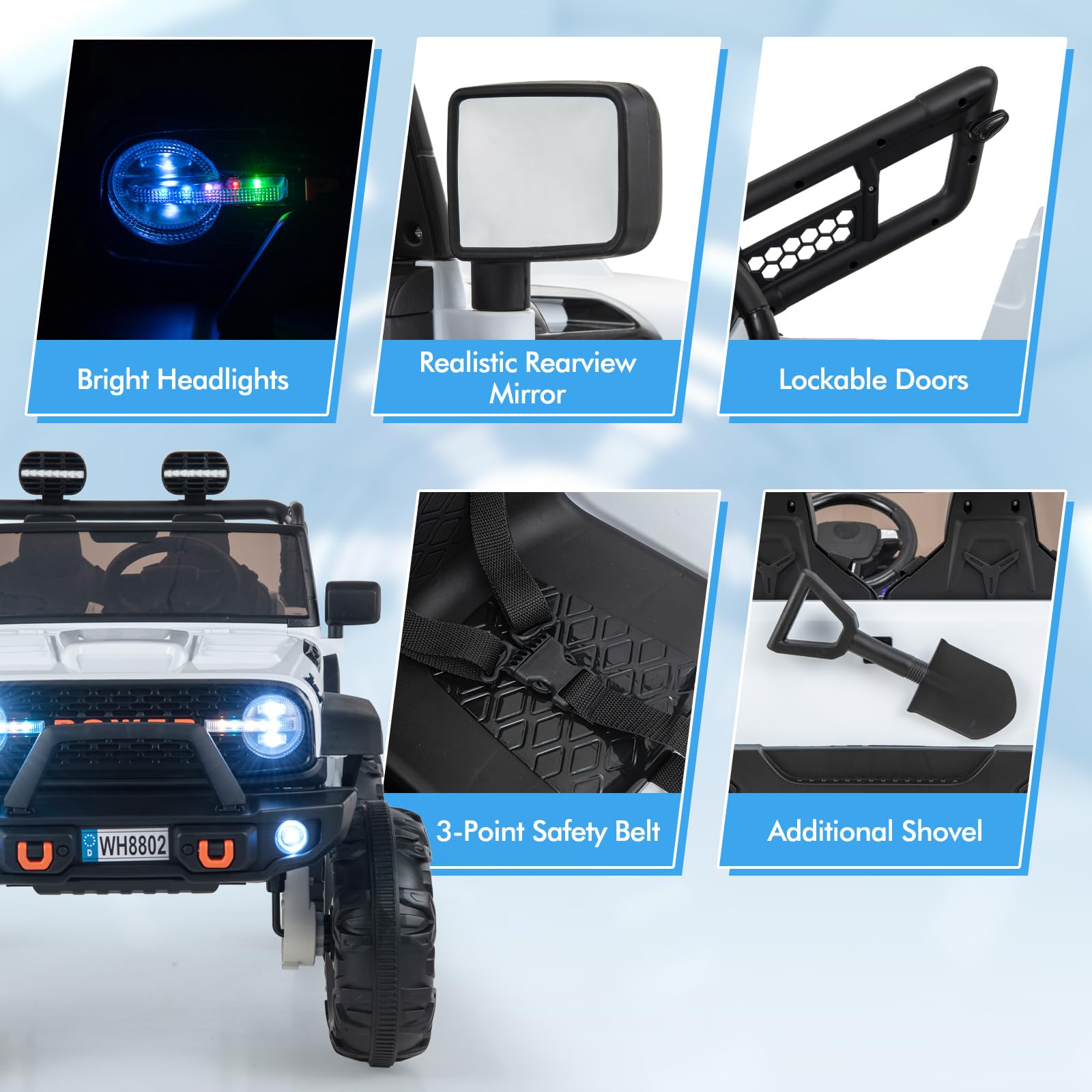 INFANS 24V 2 Seater Ride on Car for Kids, 2WD/4WD Battery Powered with Remote Control, 20" Wide Seat Electric Jeep Toys