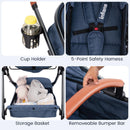 INFANS 2 in 1 Baby Stroller, Convertible Stroller, Foldable High Landscape Shock Absorption with Reversible Seat